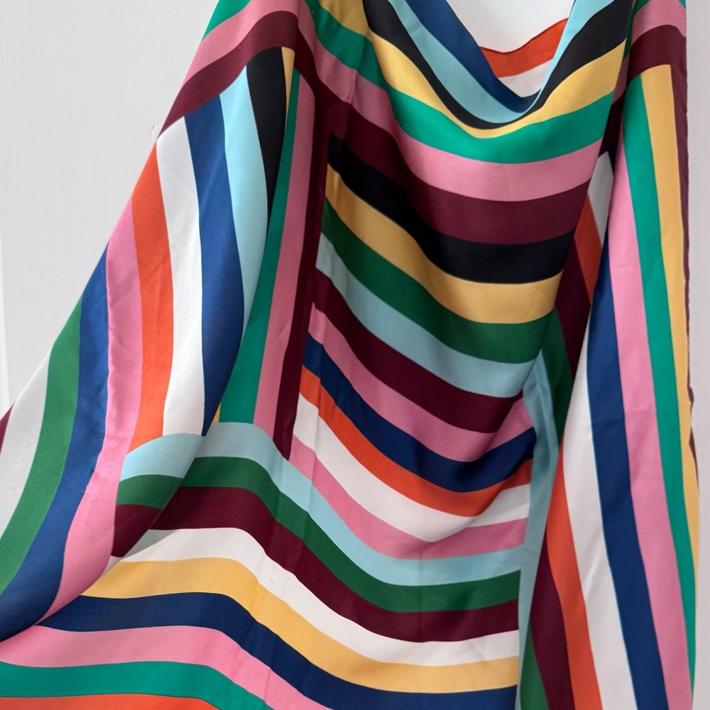 Echo Multicolor Striped Scarf - Silk - 40” square